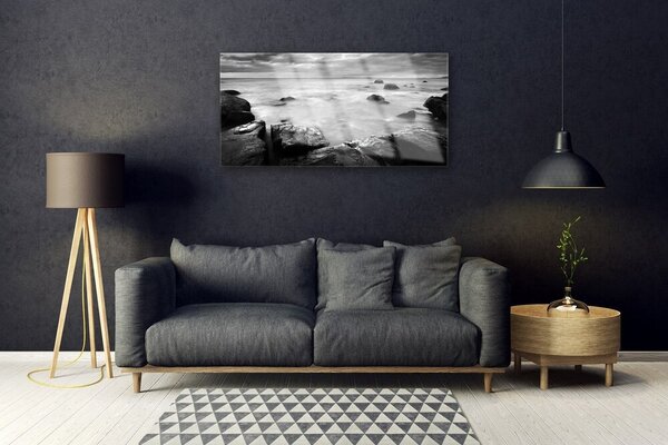Quadro su vetro Paesaggio marino roccioso 100x50 cm 2 appendini