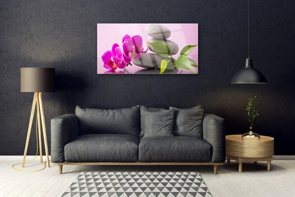Quadro vetro Orchidea da fiore Pianta Zen 100x50 cm 2 appendini