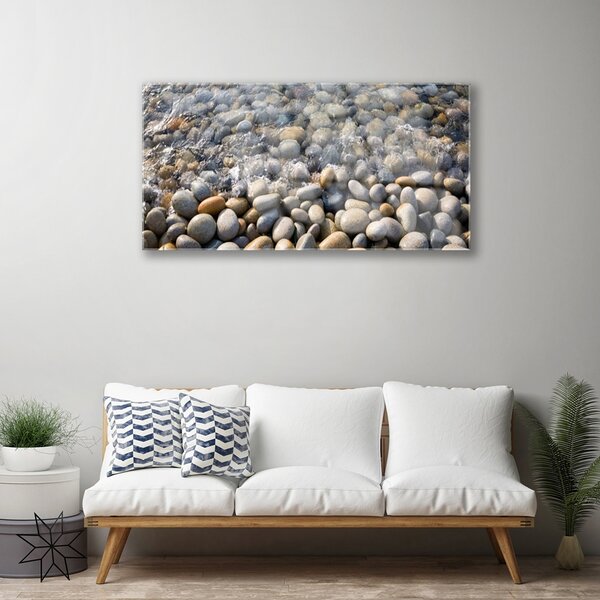 Quadro di vetro Pietre d'acqua 100x50 cm 2 appendini