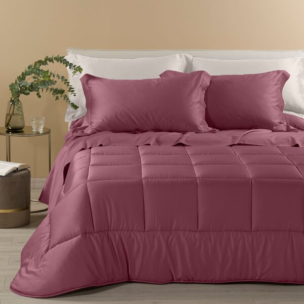 Trapunta Matrimoniale Mauve Raso Dreaming, In Raso Di Cotone Caleffi