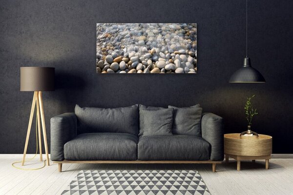 Quadro di vetro Pietre d'acqua 100x50 cm 2 appendini