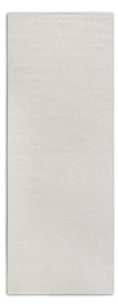Passatoia in misto lana intrecciata a mano color crema 80x200 cm Pradesh Natural White - Elle Decoration