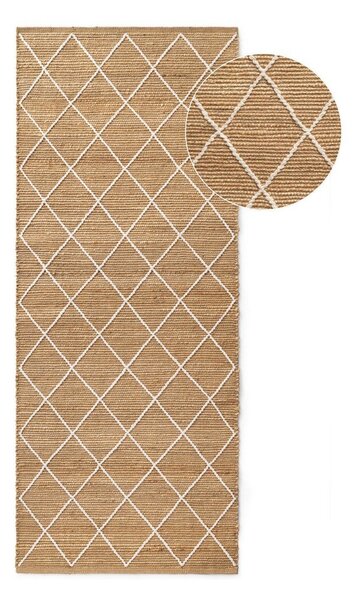 Passatoia di colore naturale in iuta tessuta a mano 80x200 cm Kunu – Hanse Home