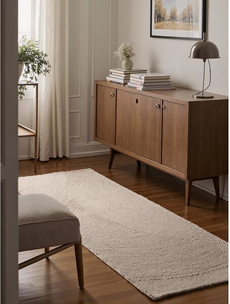 Passatoia colore naturale chiaro in lana tessuta a mano 80x200 cm Calmio – Hanse Home