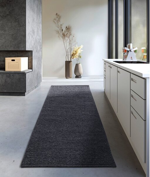 Passatoia grigio scuro in lana tessuta a mano 80x200 cm Francois - Villeroy&Boch