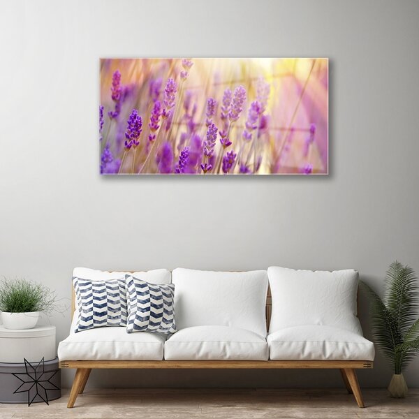 Quadro su vetro Fiori Pianta naturale 100x50 cm 2 appendini