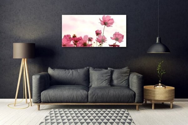Quadro di vetro Fiori Pianta naturale 100x50 cm 2 appendini