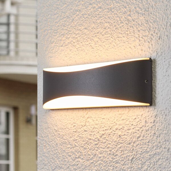 Applique da esterni a LED Akira Lucande, Nero, Alluminio, Moderno, Applique LED da esterni
