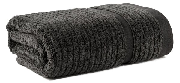 Telo Bagno In Cotone Stripe CM. 100x150 Spugnissima Tinta Unita Antracite Caleffi