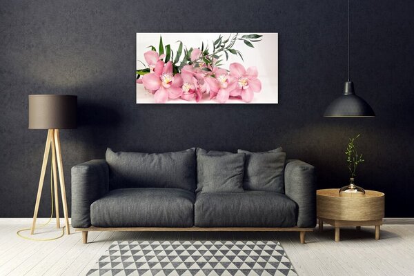 Quadro in vetro Fiori di Orchidea Spa 100x50 cm 2 appendini