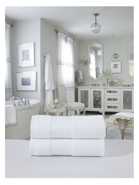 Asciugamani bianchi in spugna di cotone in set da 2 70x140 cm - Good Morning