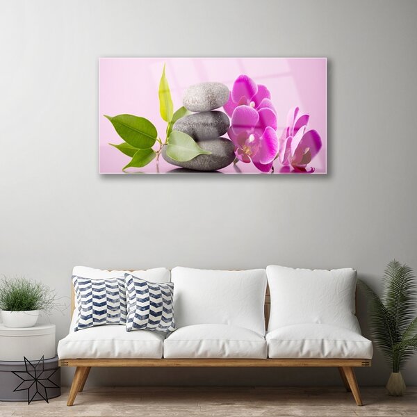 Quadro vetro Orchidea Fiori di orchidea 100x50 cm 2 appendini