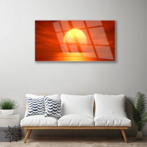 Quadro in vetro Mare al tramonto 100x50 cm 2 appendini