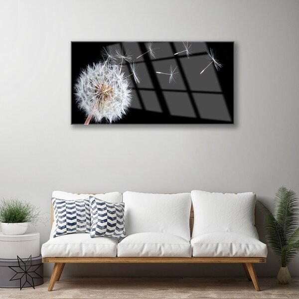 Quadro su vetro Il soffiatore di fiori della natura 100x50 cm 2 appendini