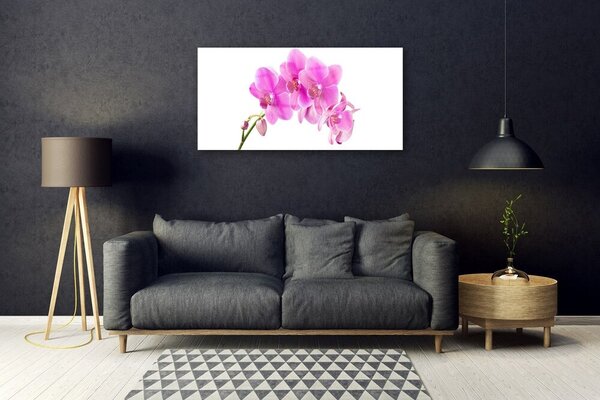 Quadro vetro Fiore di orchidea 100x50 cm 2 appendini