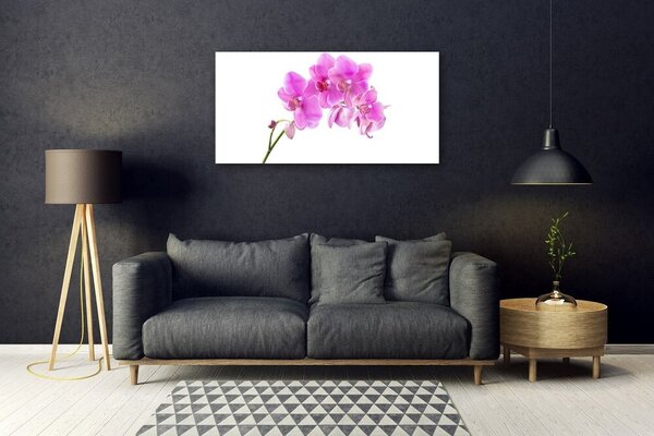 Quadro vetro Fiore di orchidea 100x50 cm 2 appendini