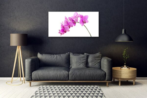 Quadro su vetro Fiore di orchidea 100x50 cm 2 appendini