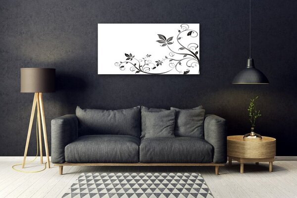 Quadro in vetro Piante astratte Foglie 100x50 cm 2 appendini