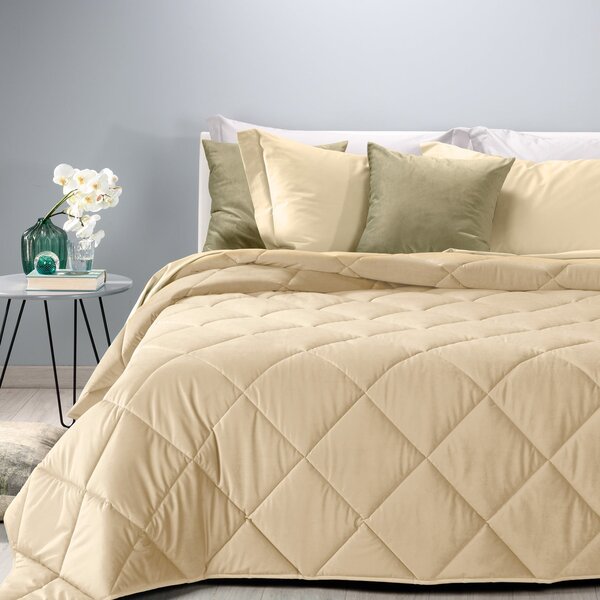 Trapunta Matrimoniale Miele Velvet Modern, In Velluto Caleffi