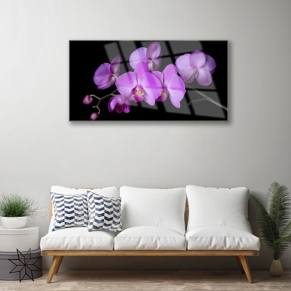 Quadro di vetro Orchidea Fiori di orchidea 100x50 cm 2 appendini