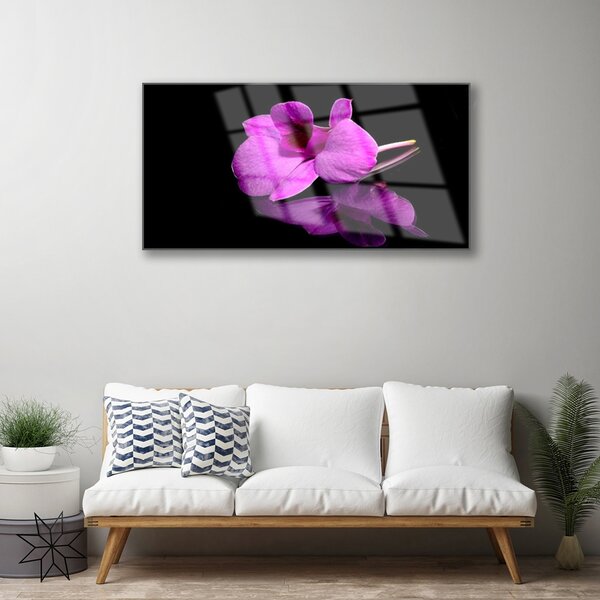 Quadro in vetro Natura morta di fiori 100x50 cm 2 appendini