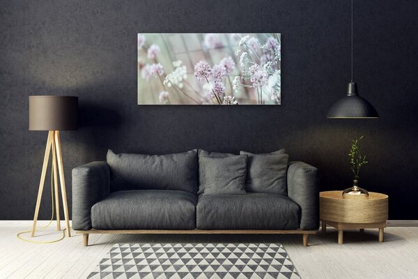 Quadro in vetro Campo Fiori Prato Natura 100x50 cm 2 appendini