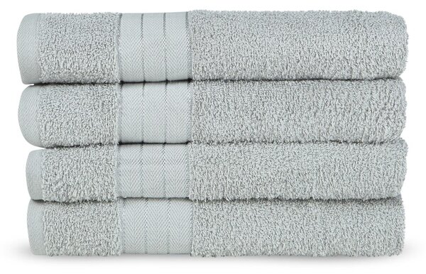 Set di 4 asciugamani in spugna di cotone grigio chiaro 50x100 cm - Good Morning