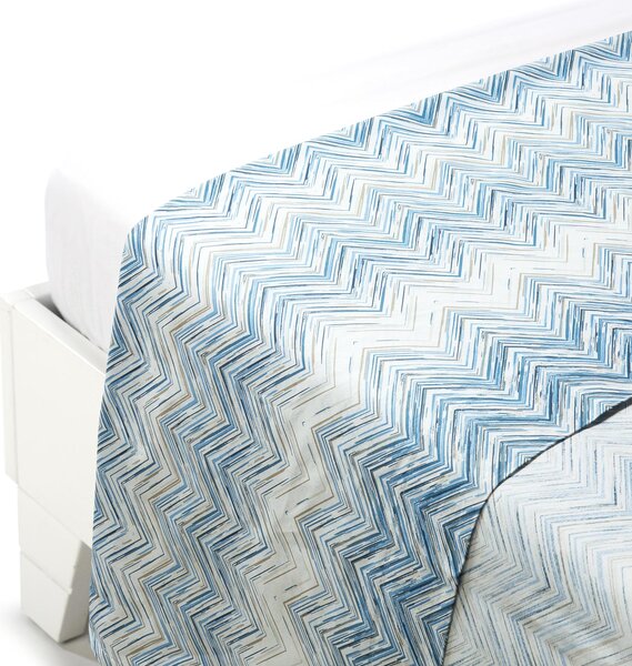 Lenzuolo Superiore In Cotone Textile Singolo Caleffi Home Azzurro Caleffi