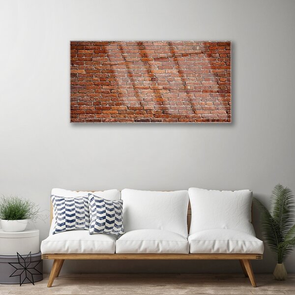Quadro vetro Mattoni per pareti in mattoni 100x50 cm 2 appendini