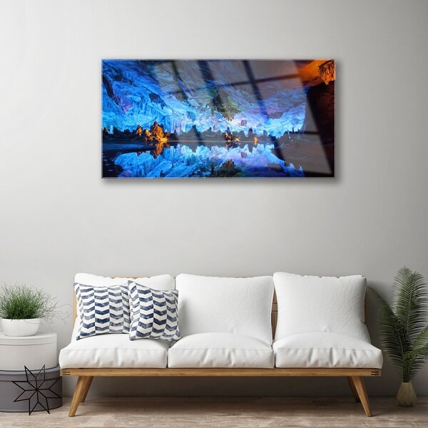 Quadro vetro Ghiacciaio della Grotta della Luce 100x50 cm 2 appendini