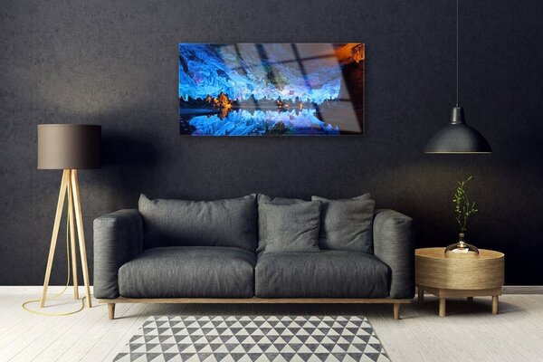 Quadro vetro Ghiacciaio della Grotta della Luce 100x50 cm 2 appendini