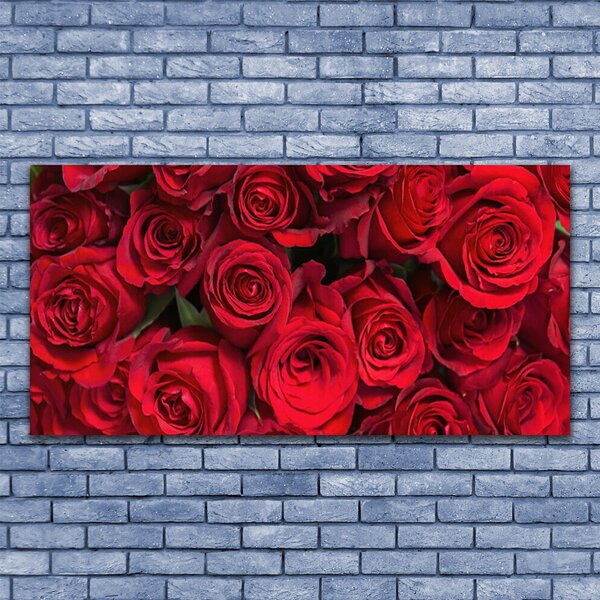 Quadro su tela Fiori della natura delle rose rosse 100x50 cm