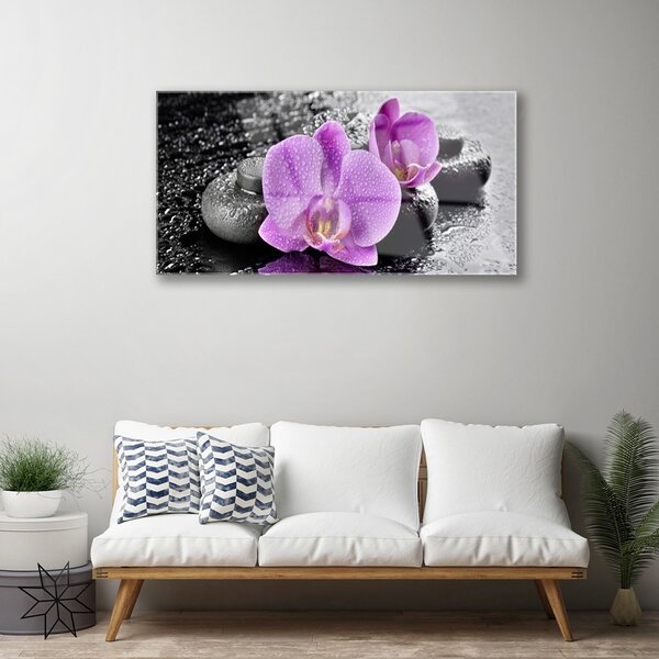 Quadro vetro Fiori di Orchidea Spa 100x50 cm 2 appendini