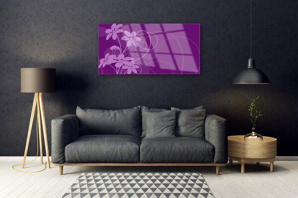Quadro in vetro Arte astratta dei fiori 100x50 cm 2 appendini