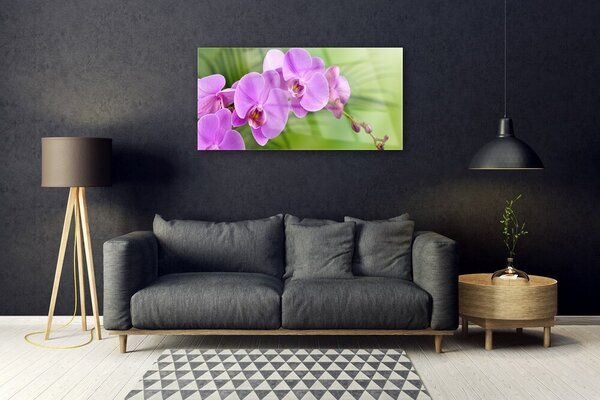 Quadro in vetro Orchidea Fiori di orchidea 100x50 cm 2 appendini