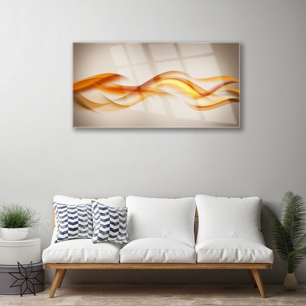 Quadro su vetro Arte delle onde astratte 100x50 cm 2 appendini