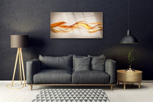 Quadro su vetro Arte delle onde astratte 100x50 cm 2 appendini