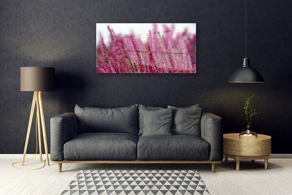 Quadro vetro Fiori Prato Natura Pianta 100x50 cm 2 appendini