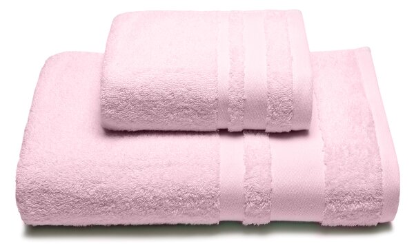 Asciugamano Con Ospite In Cotone Soft Standard Spugnissima Tinta Unita Corallo Caleffi