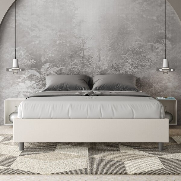 Letto Sommier Similpelle Bianco – Giroletto, Contenitore o con Rete | AZALEA 80x190 Singolo standard / Senza Rete