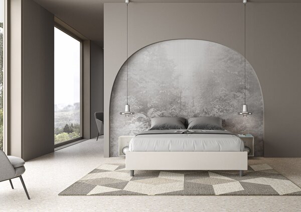 Letto Sommier Similpelle Bianco – Giroletto, Contenitore o con Rete | AZALEA 80x190 Singolo standard / Senza Rete