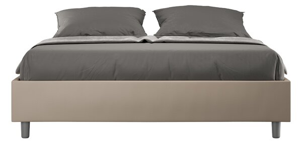 Letto Sommier Similpelle Tortora – Giroletto, Contenitore o con Rete | AZALEA 80x190 Singolo standard / Senza Rete