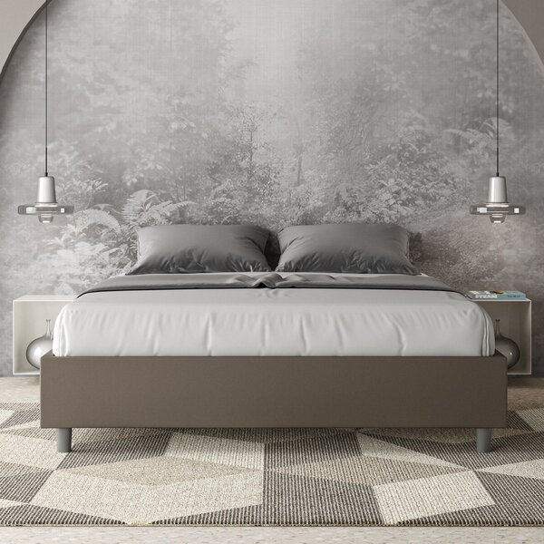 Letto Sommier Similpelle Cappuccino – Giroletto, Contenitore o con Rete | AZALEA 80x190 Singolo standard / Senza Rete