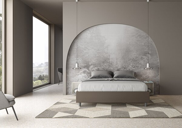 Letto Sommier Similpelle Cappuccino – Giroletto, Contenitore o con Rete | AZALEA 80x190 Singolo standard / Senza Rete