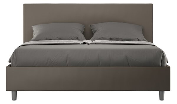 Letto con Testata a scelta giroletto, contenitore o con rete a doghe Tessuto Idrorepellente Cappuccino 80x190 Singolo standard / Senza Rete