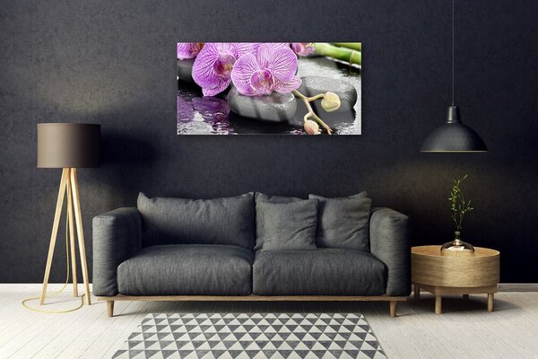 Quadro in vetro Spa Zen Orchid 100x50 cm 2 appendini
