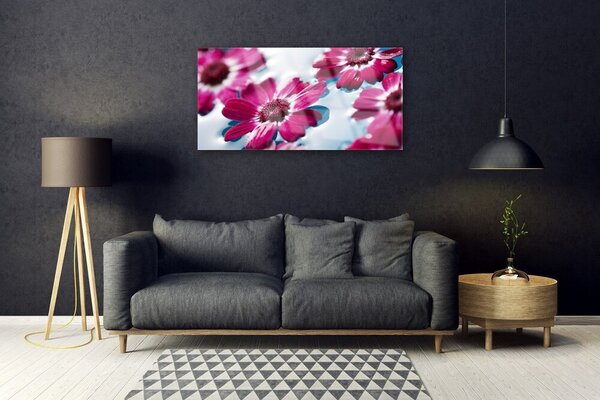 Quadro di vetro Fiori sull'acqua della natura 100x50 cm 2 appendini