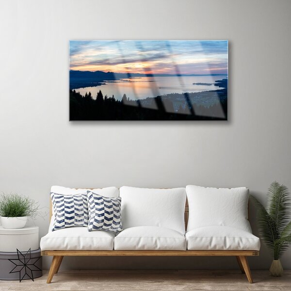 Quadro vetro Paesaggio di Ocean Beach 100x50 cm 2 appendini