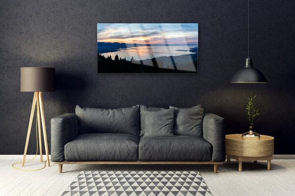 Quadro vetro Paesaggio di Ocean Beach 100x50 cm 2 appendini
