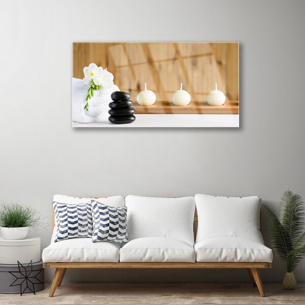 Quadro in vetro Armadietto per candele termali 100x50 cm 2 appendini